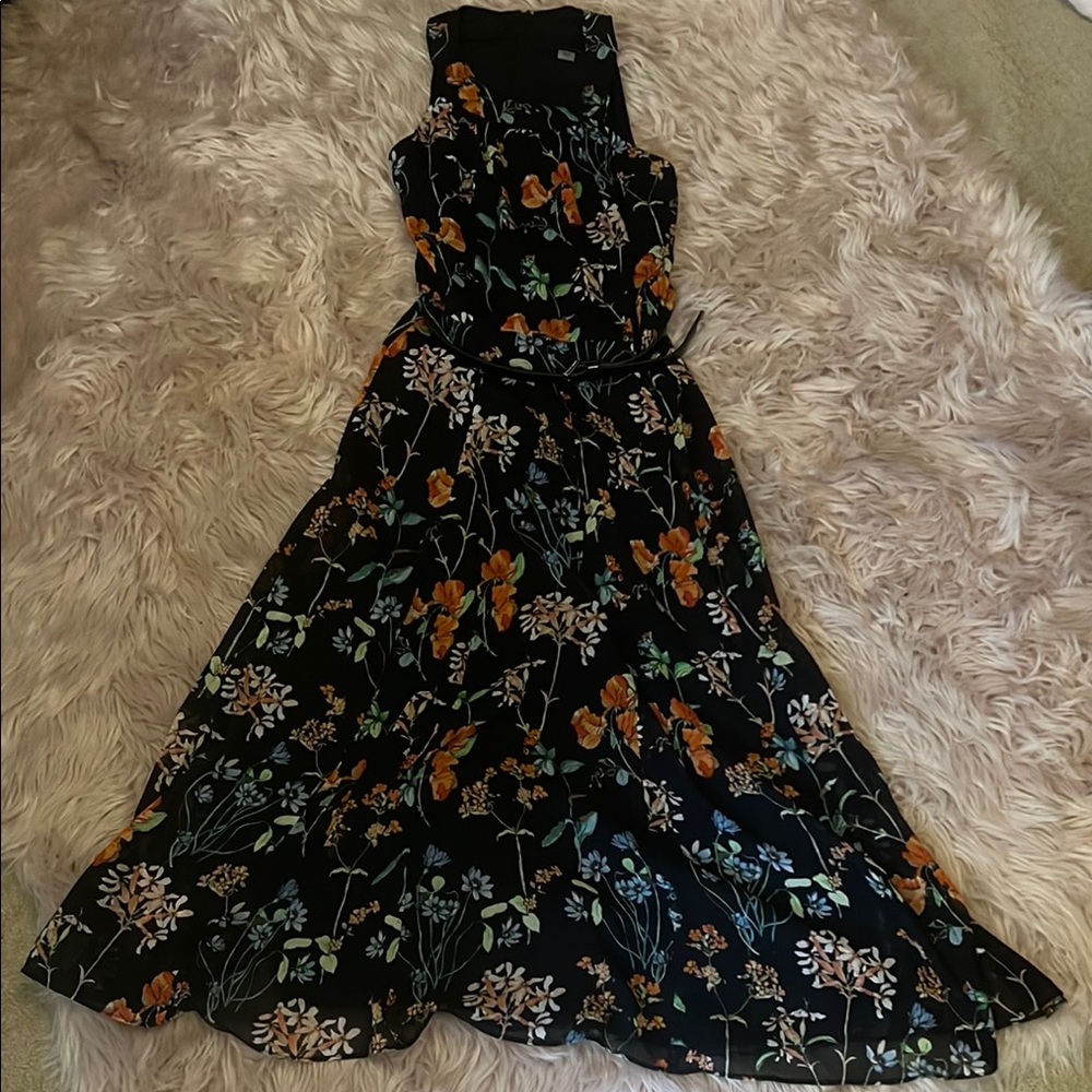 Tommy Hilfiger Navy Blue Sleeveless Mock Neck Maxi Dress